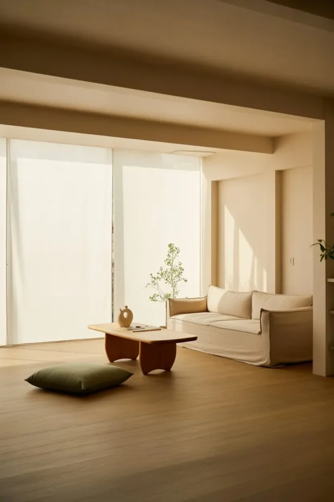 Japandi Living Room with Open Space Flow