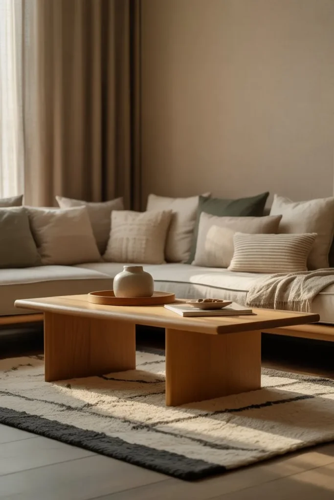 Japandi Living Room with Soft Layered Textures