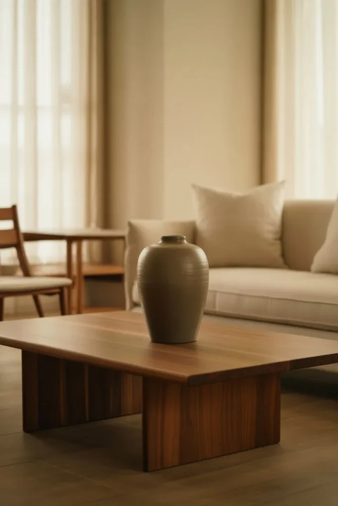 Japandi Living Room with Statement Minimal Decor