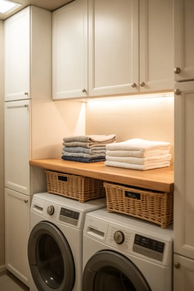 15 Laundry Room Ideas for Small Spaces That Work Smart Laundry Room with Folding Station