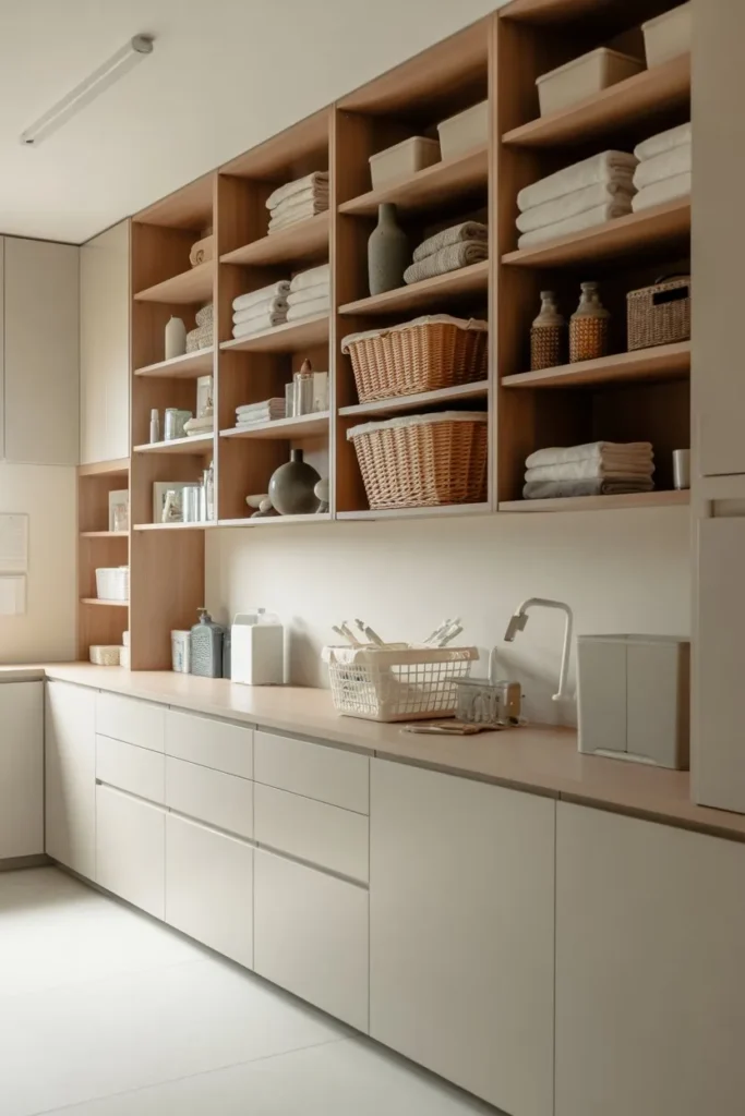 Laundry Room with Open + Closed Storage Balance