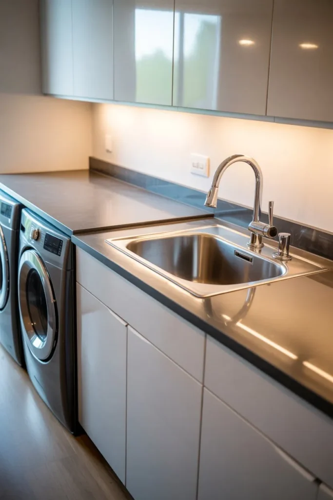 Laundry Room with Sink Integration Layout