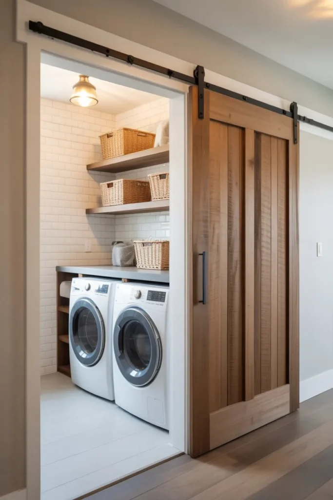 Laundry Room with Sliding Door Access Layout