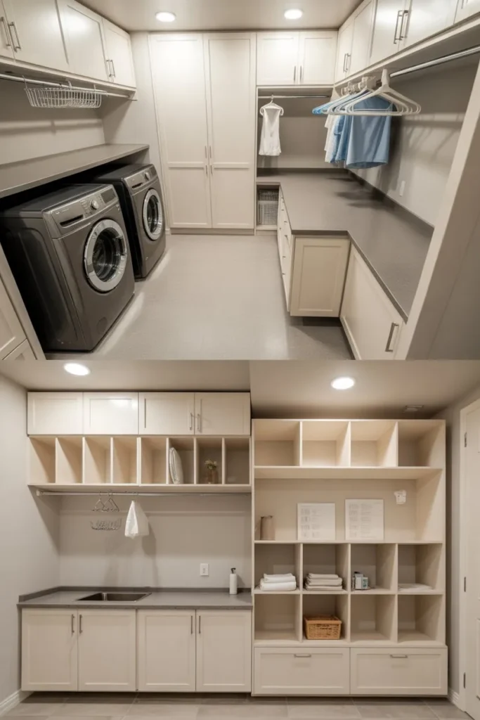 Laundry Room with Zoned Workflow Layout