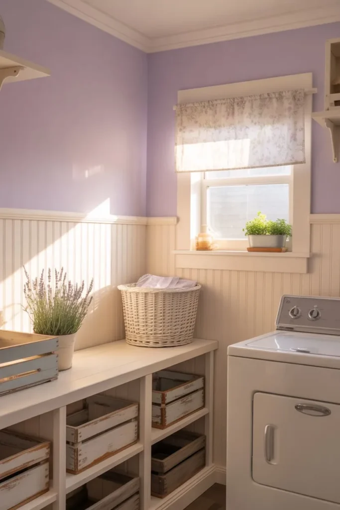 Lavender and White Cottage Corner