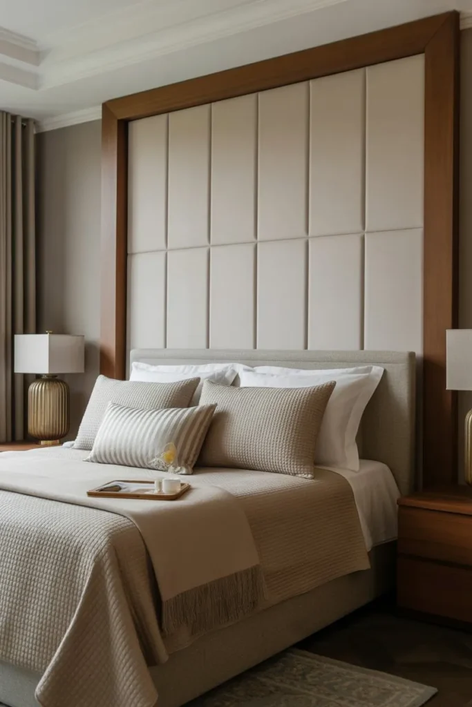 Layered Bedding with Statement Headboard Focus