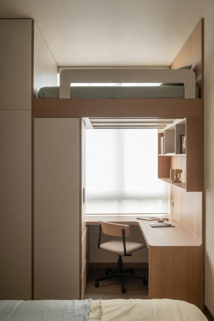 Loft Bed Layout for Vertical Space Optimization