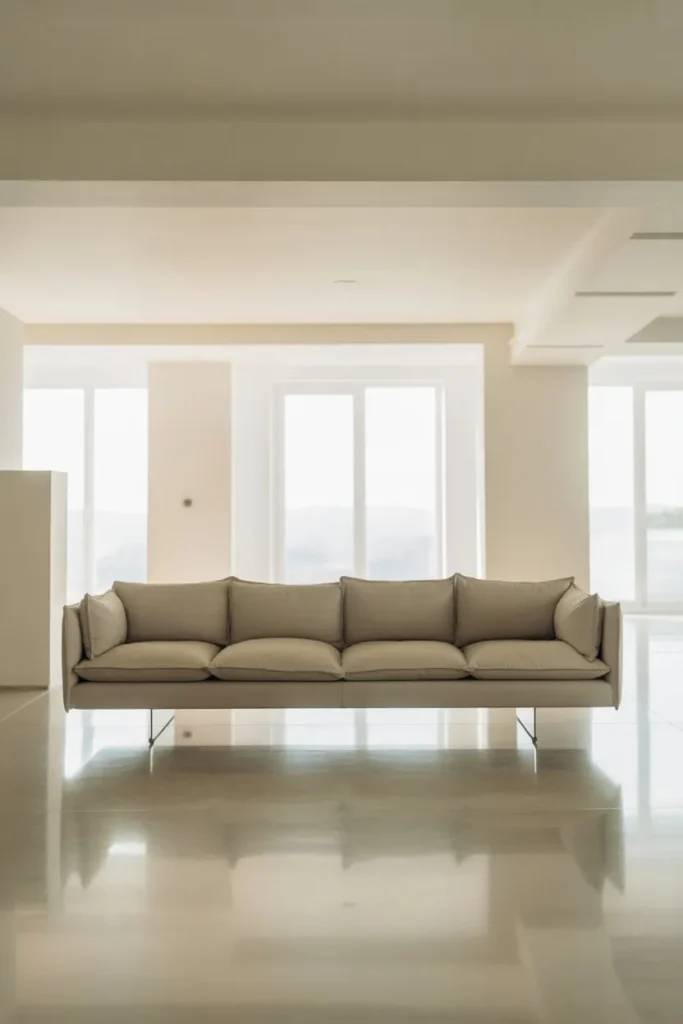 Low-Profile Couch for Open Visual Flow