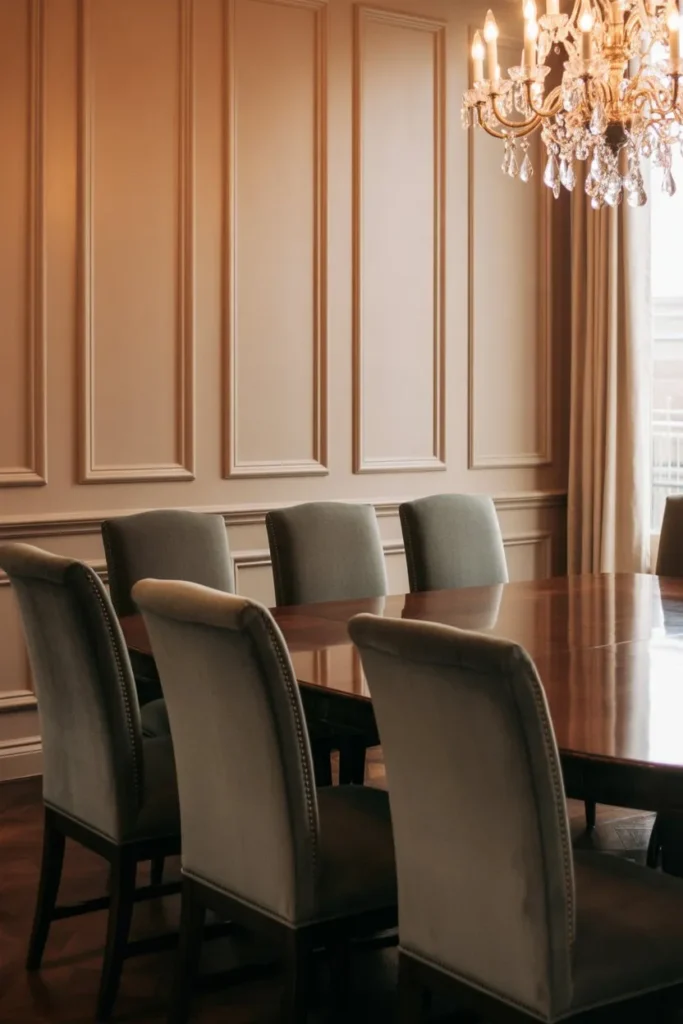 Luxury Dining Room with Wall Paneling