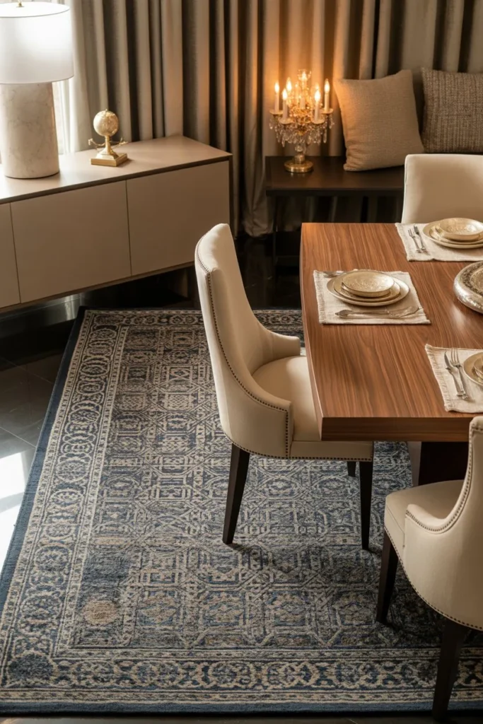 Luxury Dining with Statement Rug
