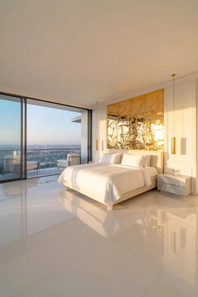 27 Summer Bedroom Ideas for a Fresh Breezy Vibe Luxury Penthouse Gold and Marble
