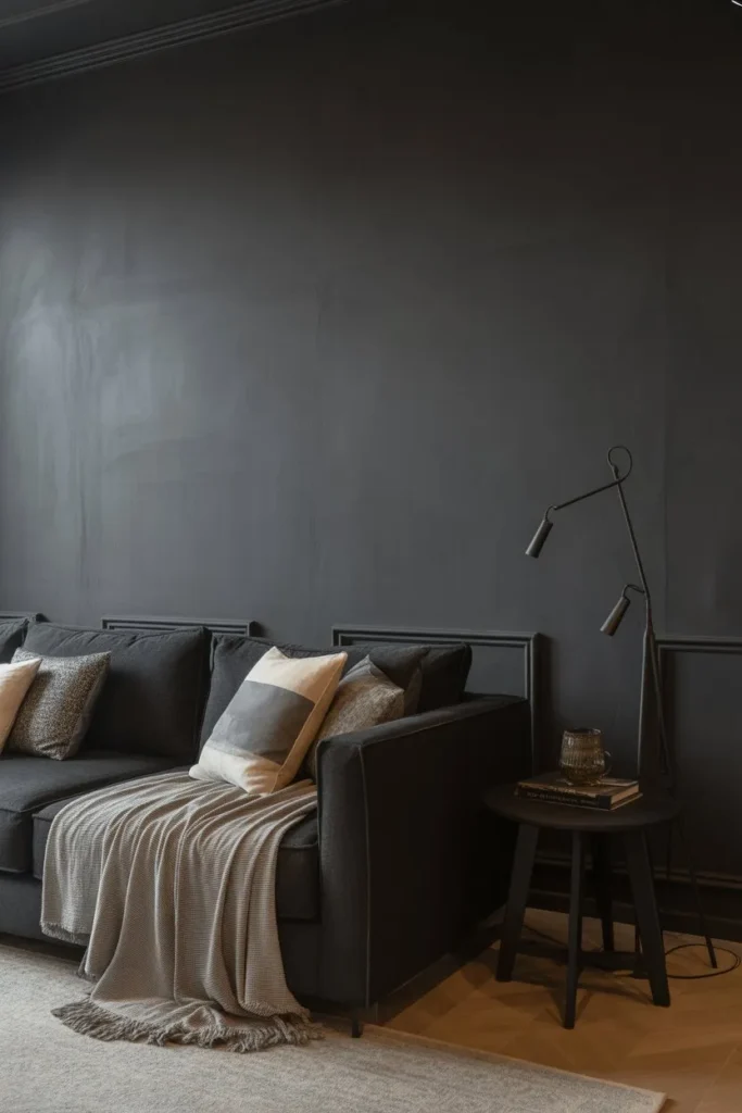 Matte Black Walls with Texture Layers