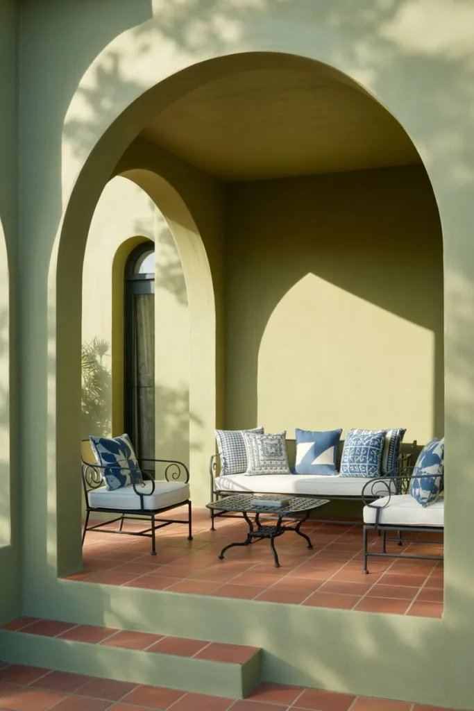 27 Sage Green Living Room Ideas for a Calm Aesthetic Mediterranean Sage and Terracotta Lounge