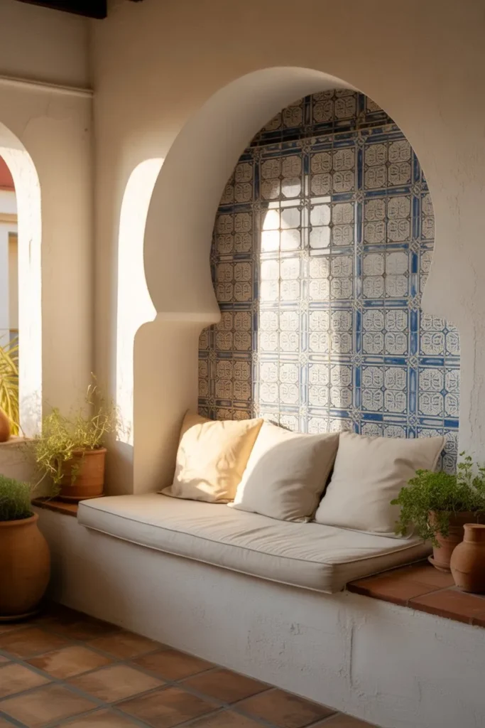 Mediterranean Tile and Arched Alcove