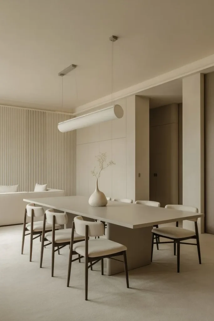Minimal Luxury Dining Room with Clean Lines