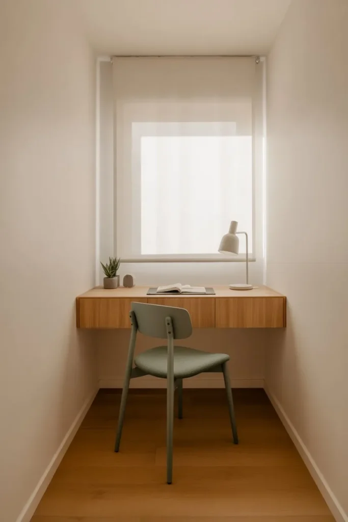 Minimal Small Study Room with Wall Desk