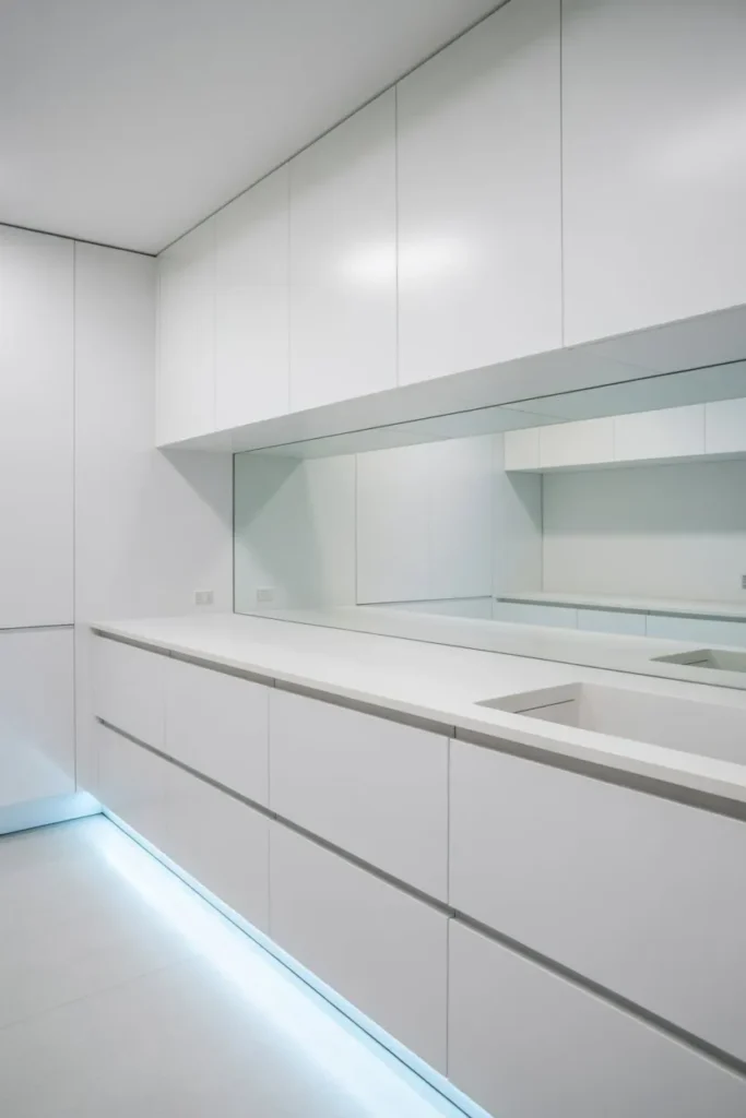 Minimalist All-White Floating System