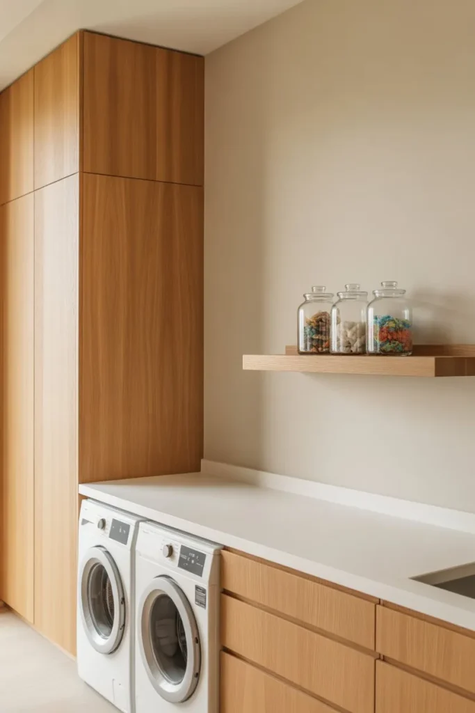 Minimalist Scandi Light Oak Built-ins