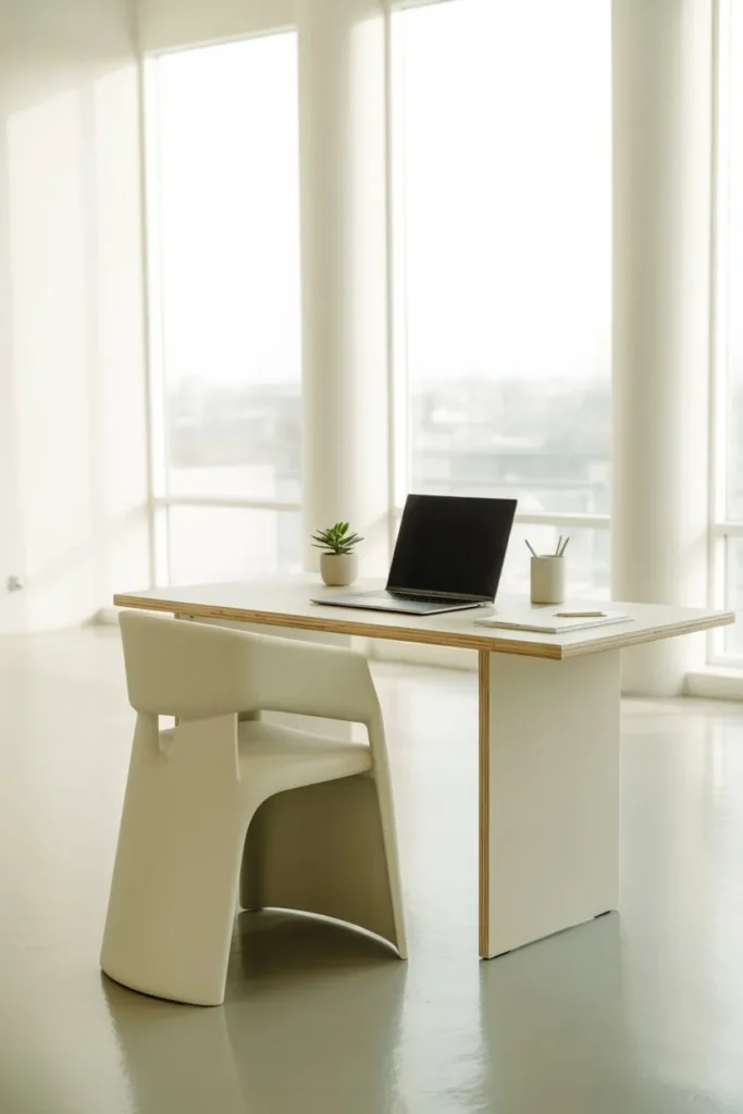 Minimalist White Study Setup