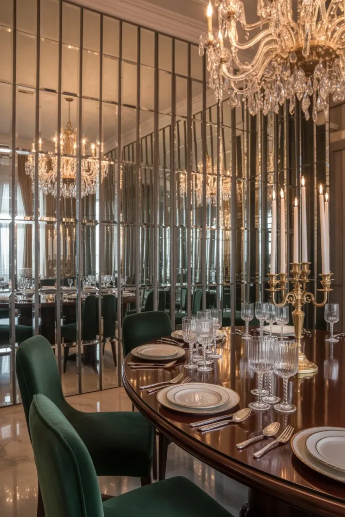 Mirror Wall Luxury Dining Room