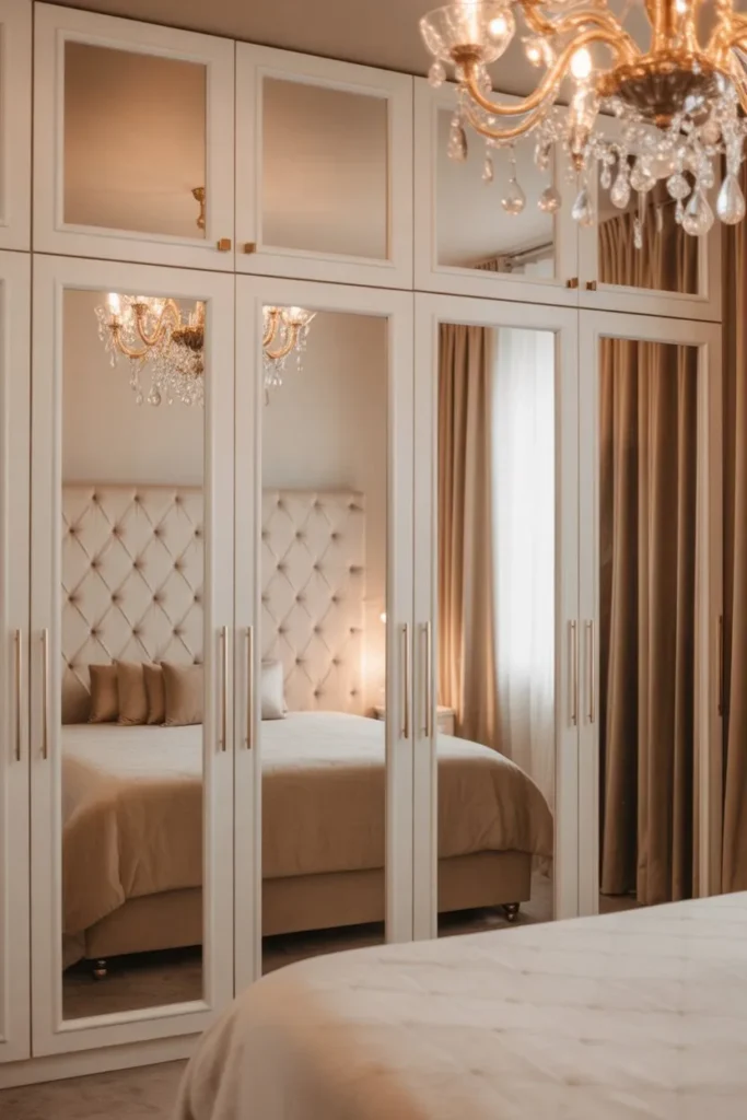 Mirrored Wardrobe Doors to Double the Space