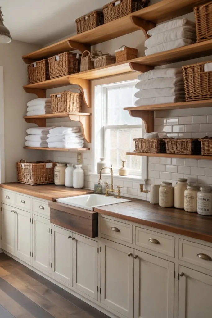 Mix of Open and Closed Storage for Balance