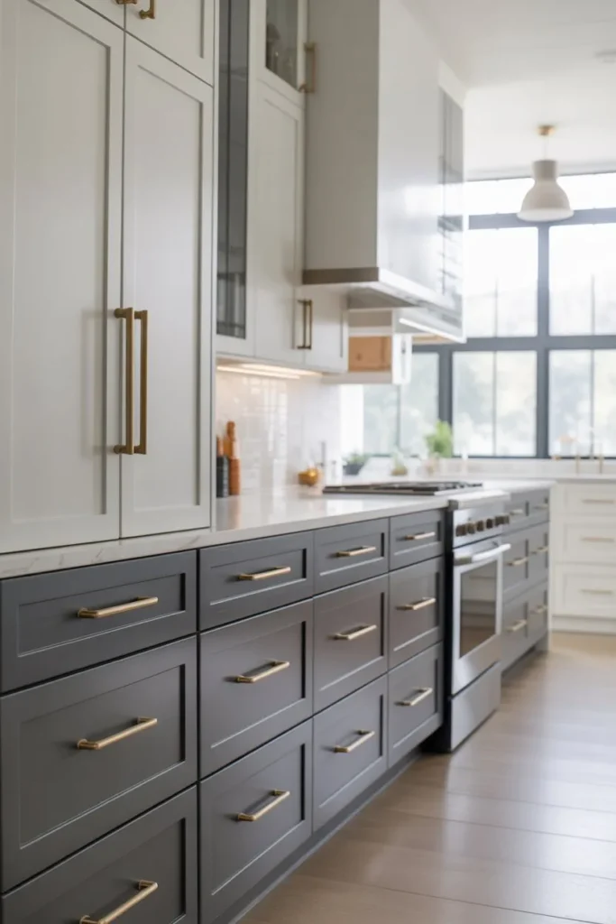 Mixed Metals Kitchen with Two-Tone Hardware