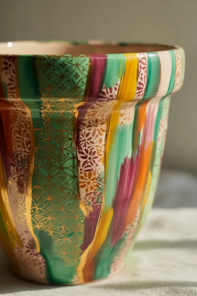 Mixed Pattern Artistic Pot