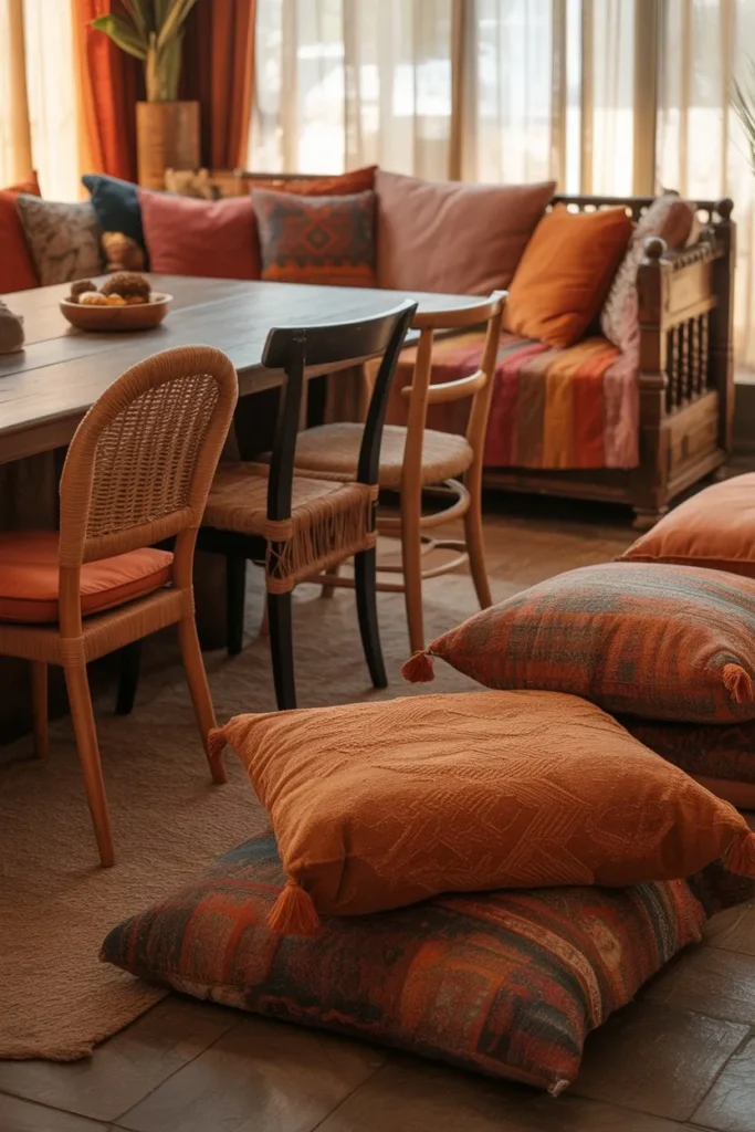 Mixed Seating for Relaxed Boho Style