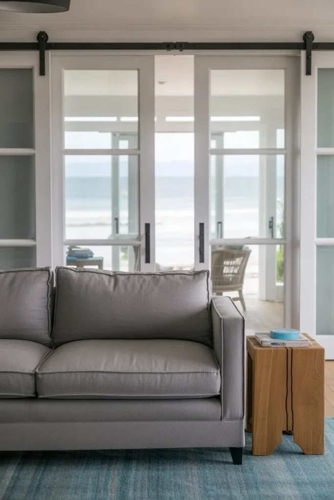 Modern Barn Doors with Glass Paneling