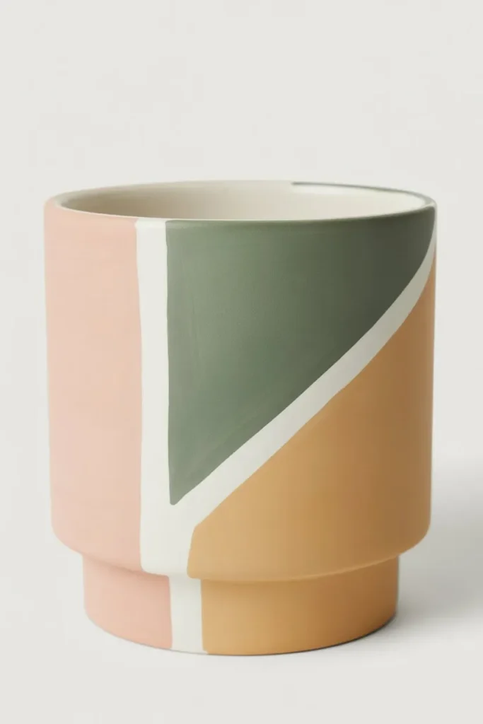 Modern Color Block Design Pot