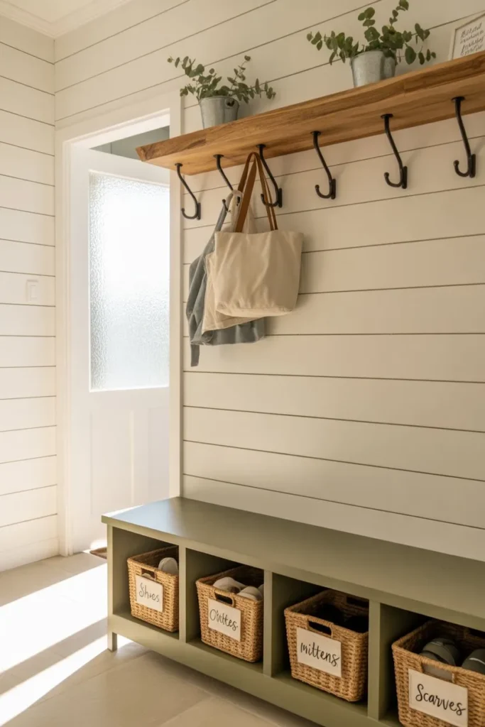 Modern Farmhouse Shiplap Cubbies