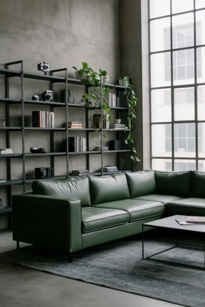 27 Sage Green Living Room Ideas for a Calm Aesthetic Modern Industrial Concrete Fusion
