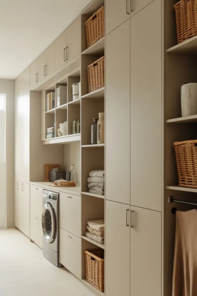 Modern Laundry Room with Vertical Storage Optimization