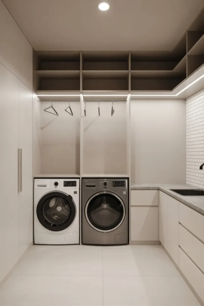 Modern Laundry Room with Zoned Workflow Layout