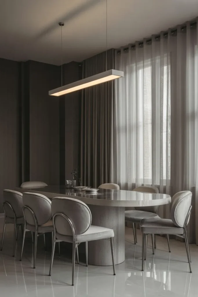 Monochrome Luxury Dining Room Design