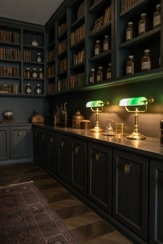 Moody Dark Academia Library Storage