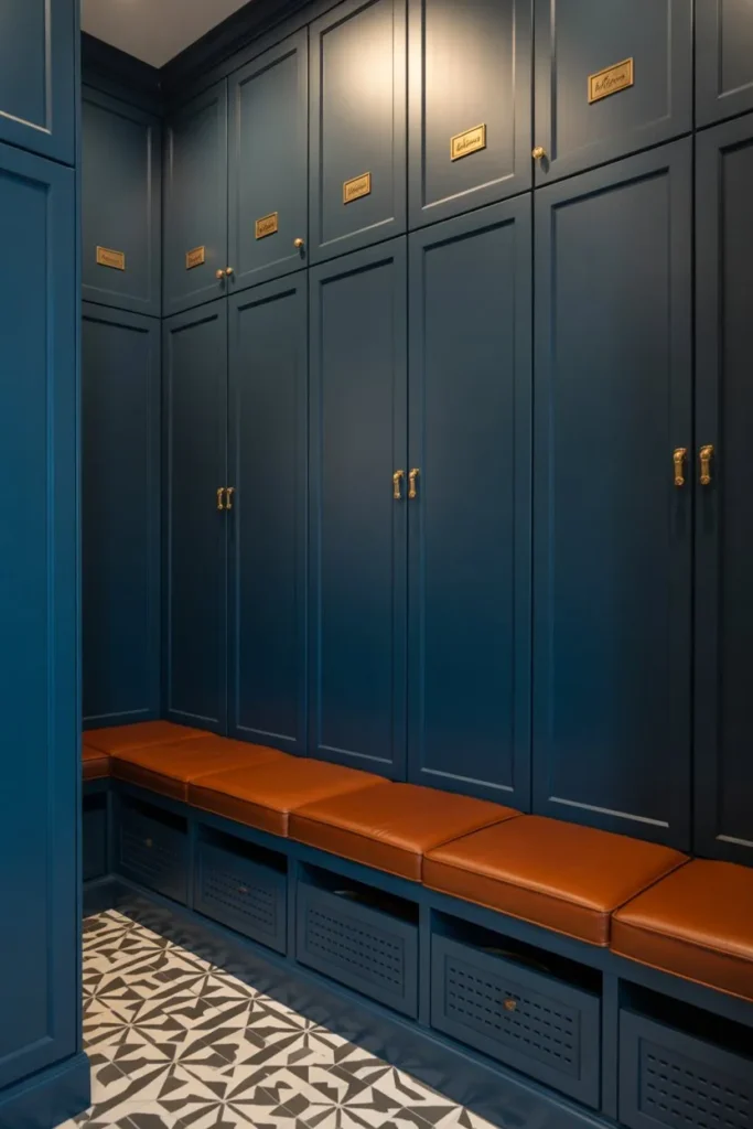 Moody Navy Built-in Lockers