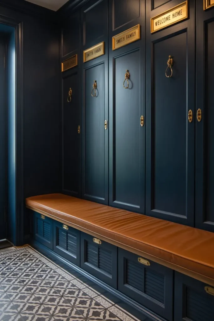 Moody Navy Built-in Seating