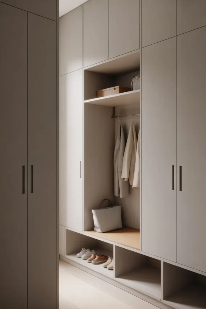 Mudroom Closet with Minimalist Design