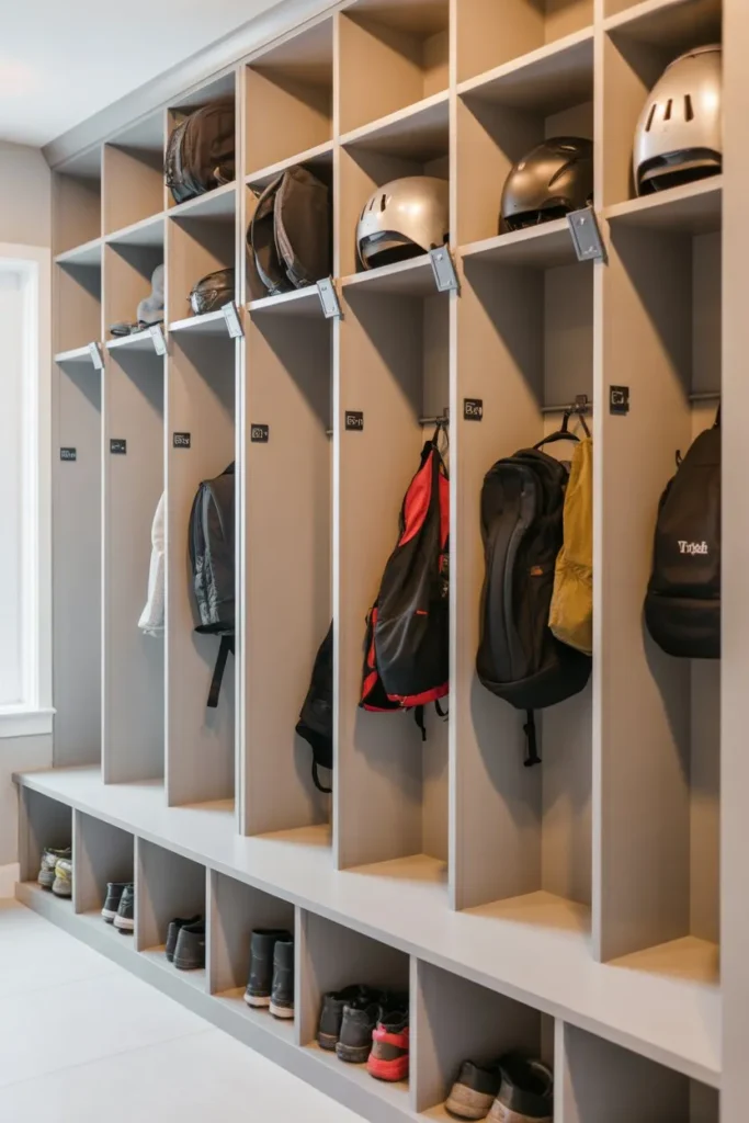 Mudroom Cubbies with Adjustable Shelf System