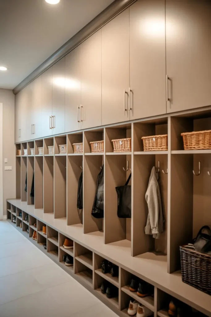 Mudroom Cubbies with Closed Storage Mix