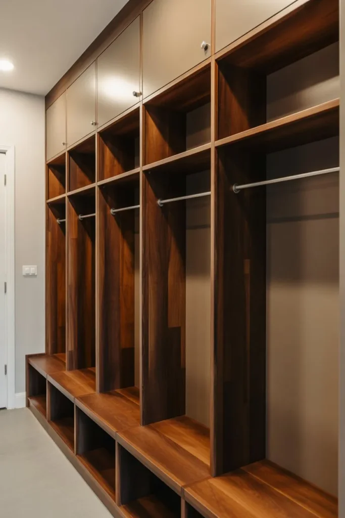 Mudroom Cubbies with Durable Material Finishes