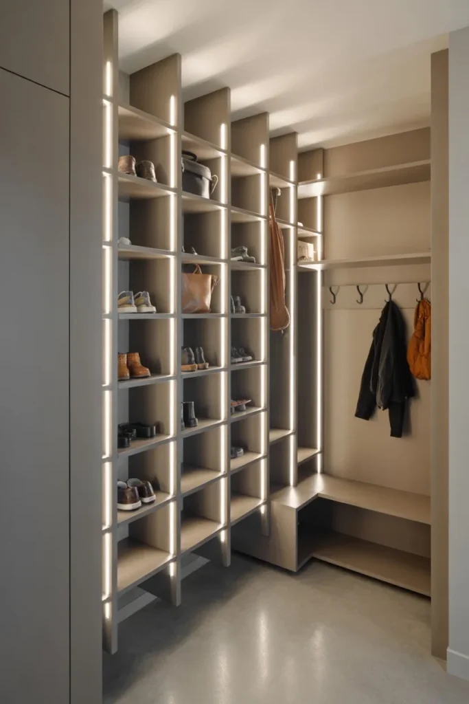 Narrow Vertical Shelves for Small Spaces