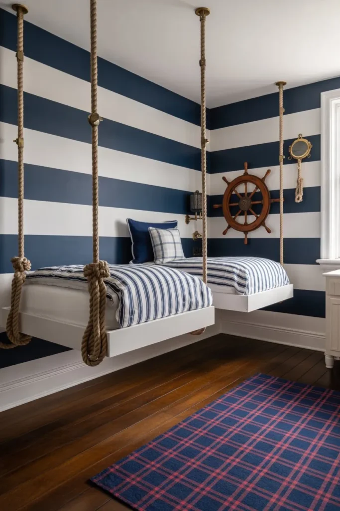 13 Kids Room Decor Ideas for a Fun Stylish Space Nautical Sailor’s Cabin Stripes