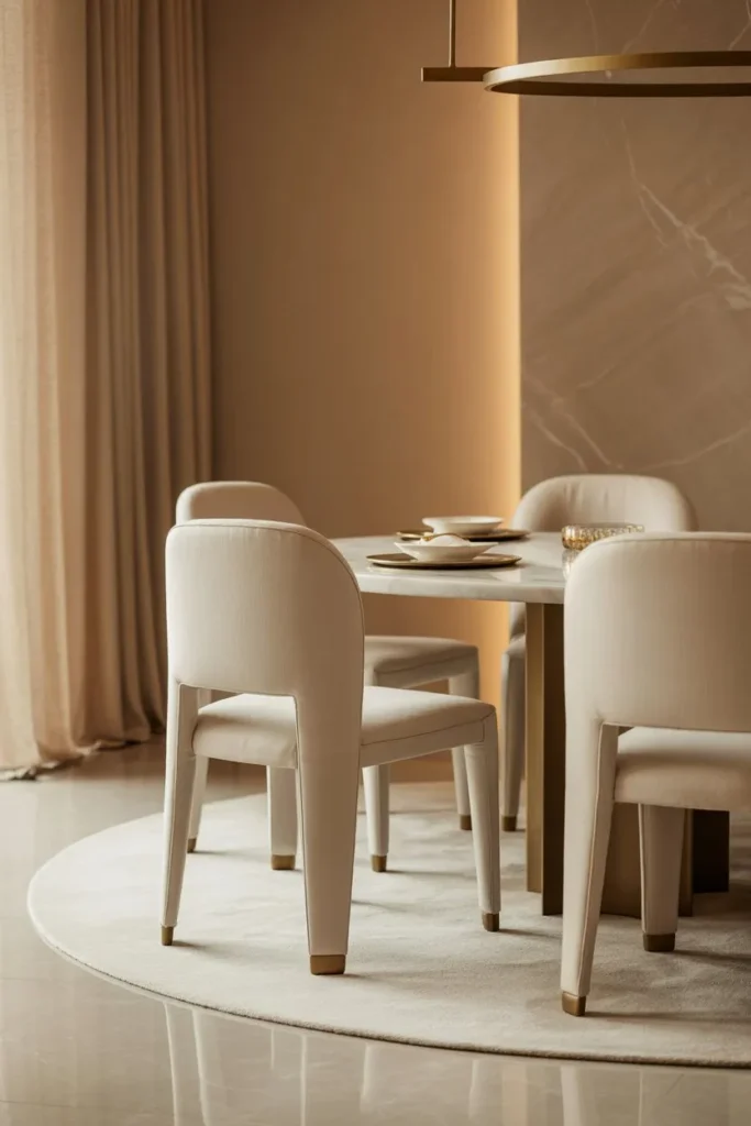 Neutral Luxury Dining Room with Soft Layers
