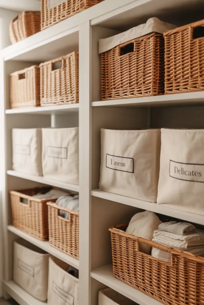 Open Shelves with Basket Organization