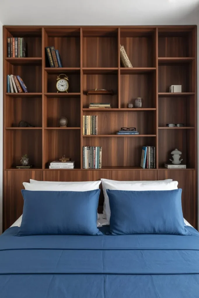 Opt for a Headboard with Built-in Bookshelves