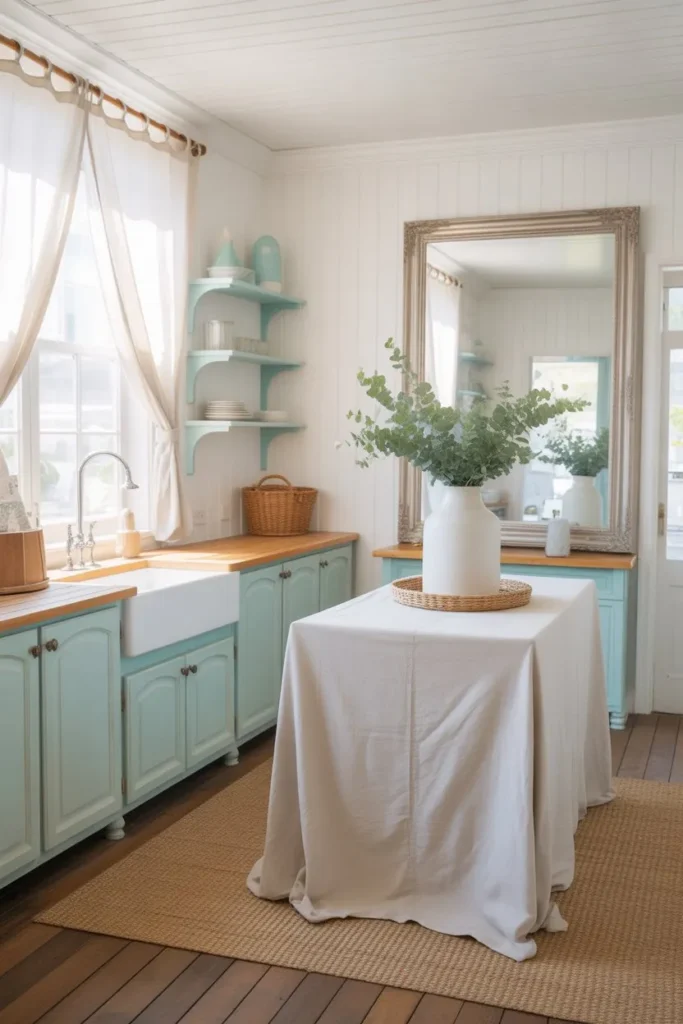Pale Aqua Breezy Coastal Nook