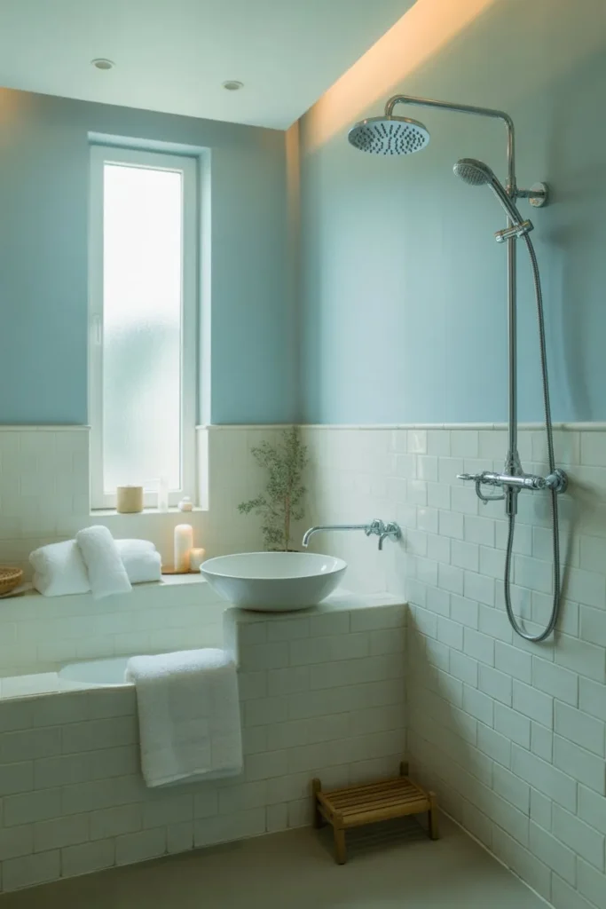 Pale Blue for a Calm Spa-Like Atmosphere